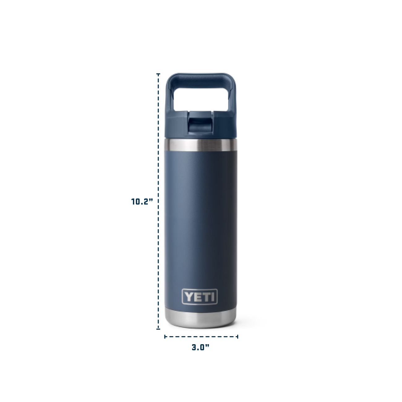 YETI Rambler 18 Bottle With Black Straw Cap